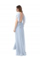 Soft Chiffon A-Line Long Flutter Sleeves Open Back Bridesmaid Dress / Formal Dress Barrie