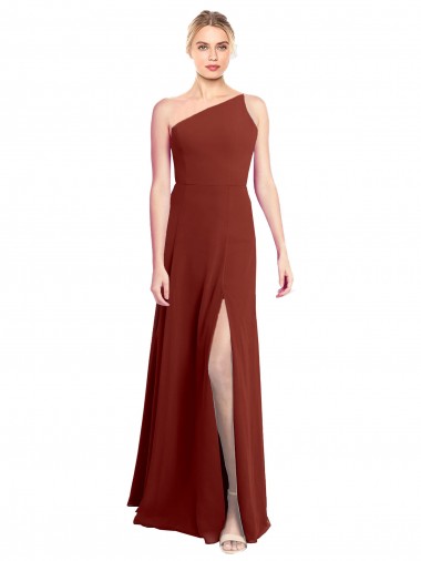 Soft Chiffon A-Line Long Sleeveless High Slit Bridesmaid Dresses Barrie