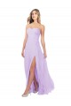Chiffon A-Line Long Floor Length Sleeveless High Slit Bridesmaid Dresses Barrie