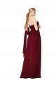 Soft Chiffon A-Line Long Sleeveless Burgundy Prom Dresses Barrie