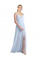 Chiffon A-Line Long Sleeveless V-Back Side Slit Bridesmaid Dresses Barrie