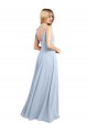 Chiffon A-Line Long Sleeveless V-Back Side Slit Bridesmaid Dresses Barrie