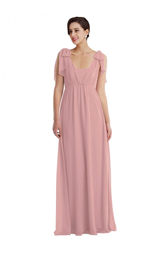 Soft Chiffon A-Line Sleeveless Dusty Pink Semi Formal Evening Dress / Bridesmaid Dress Barrie