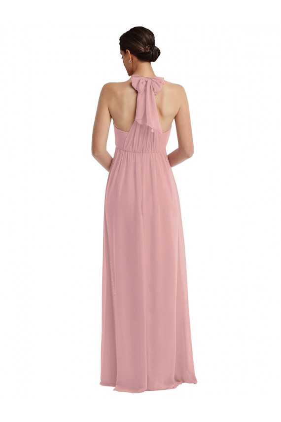 Soft Chiffon A-Line Sleeveless Dusty Pink Semi Formal Evening Dress / Bridesmaid Dress Barrie