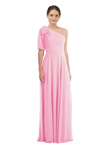 Soft Chiffon Trumpet Long Sleeveless Barely Pink Evening Dresses Barrie