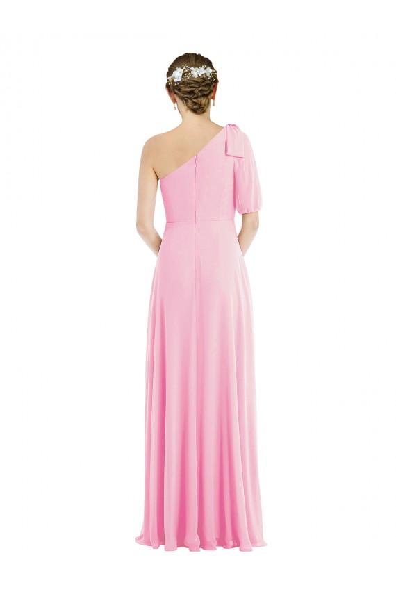 Soft Chiffon Trumpet Long Sleeveless Barely Pink Evening Dresses Barrie