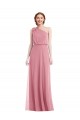 Soft Chiffon A-Line Long Sleeveless Skin Pink Semi Formal Evening Dress / Bridesmaid Dress Barrie