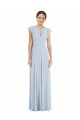 Soft Chiffon A-Line Long Flutter Sleeves V-Back Formal Evening Gown / Bridesmaid Dress Barrie
