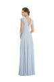 Soft Chiffon A-Line Long Flutter Sleeves V-Back Formal Evening Gown / Bridesmaid Dress Barrie