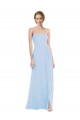 Soft Chiffon A-Line Long Sleeveless Pleated Front Slit Evening Dresses Barrie