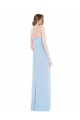 Soft Chiffon A-Line Long Sleeveless Pleated Front Slit Evening Dresses Barrie