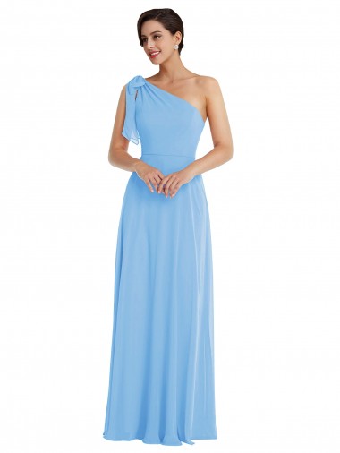Soft Chiffon Trumpet Long Sleeveless Semi Formal Evening Dress / Bridesmaid Dress Barrie