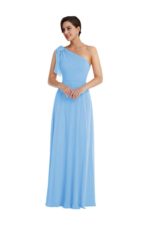 Soft Chiffon Trumpet Long Sleeveless Semi Formal Evening Dress / Bridesmaid Dress Barrie