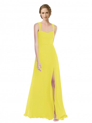 Soft Chiffon A-Line Long Sleeveless Semi Formal Evening Dress / Bridesmaid Dress Barrie