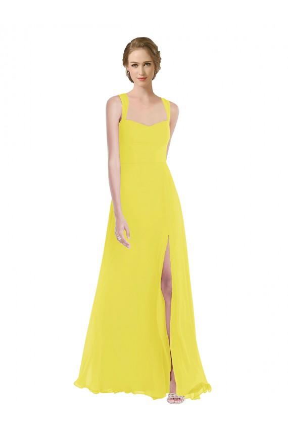 Soft Chiffon A-Line Long Sleeveless Semi Formal Evening Dress / Bridesmaid Dress Barrie