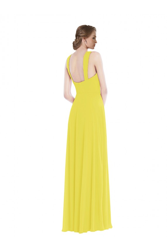 Soft Chiffon A-Line Long Sleeveless Semi Formal Evening Dress / Bridesmaid Dress Barrie