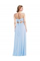 Soft Chiffon A-Line Long Sleeveless Light Sky Blue Evening Dresses Barrie