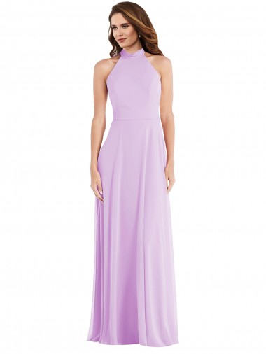 Soft Chiffon A-Line Sleeveless Lilac Semi Formal Evening Dress / Bridesmaid Dress Barrie