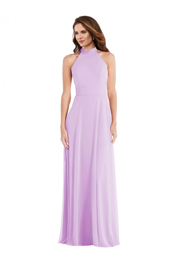 Soft Chiffon A-Line Sleeveless Lilac Semi Formal Evening Dress / Bridesmaid Dress Barrie