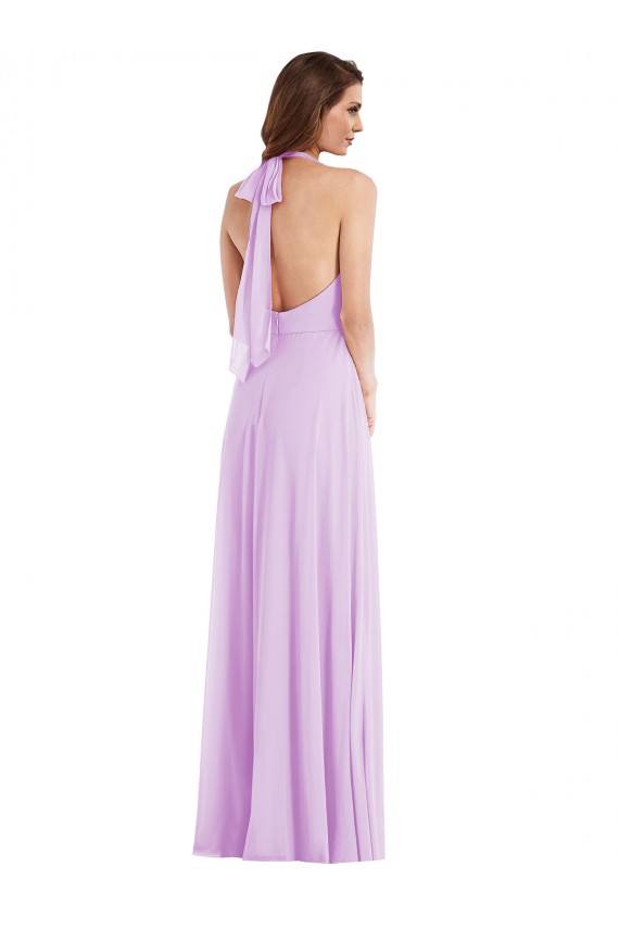 Soft Chiffon A-Line Sleeveless Lilac Semi Formal Evening Dress / Bridesmaid Dress Barrie