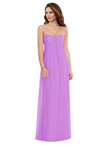 Soft Chiffon A-Line Long Sleeveless Low Back Semi Formal Evening Dress / Bridesmaid Dress Barrie