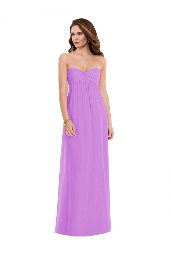 Soft Chiffon A-Line Long Sleeveless Low Back Semi Formal Evening Dress / Bridesmaid Dress Barrie