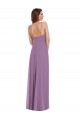 Soft Chiffon A-Line Long Sleeveless Low Back Front Slit Bridesmaid Dresses Barrie
