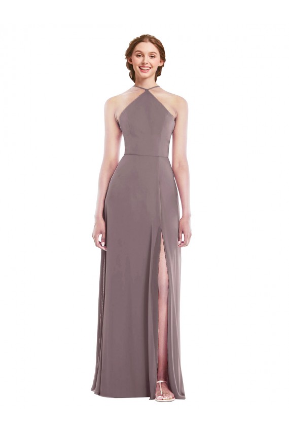 Soft Chiffon A-Line Sleeveless Dusty Rose Formal Evening Gown / Bridesmaid Dress Barrie