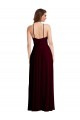 Soft Chiffon A-Line Long Sleeveless Burgundy Gold Low Back Semi Formal Evening Dress / Bridesmaid Dress Barrie