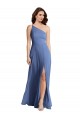 Soft Chiffon A-Line Long Sleeveless Flirty Slit Evening Dresses Barrie