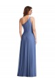 Soft Chiffon A-Line Long Sleeveless Flirty Slit Evening Dresses Barrie