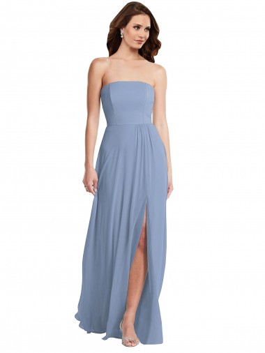 Soft Chiffon Long Sleeveless Front Slit Evening Dresses Barrie