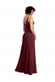 Soft Chiffon A-Line Sleeveless Burgundy Gold Bridesmaid Dress / Formal Dress Barrie