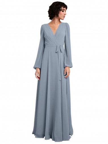 Soft Chiffon A-Line Long Long Sleeves Bridesmaid Dress / Formal Dress Barrie