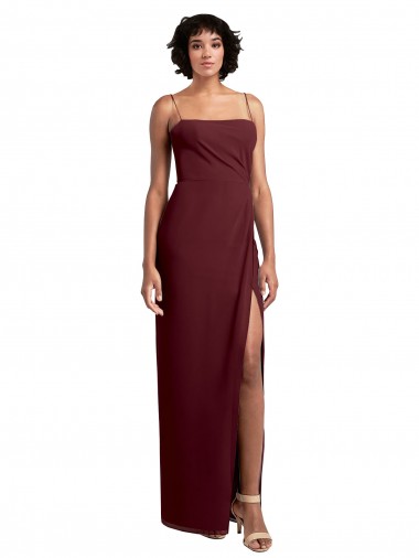 Soft Chiffon A-Line Long Sleeveless Open Back High Side Slit Bridesmaid Dresses Barrie