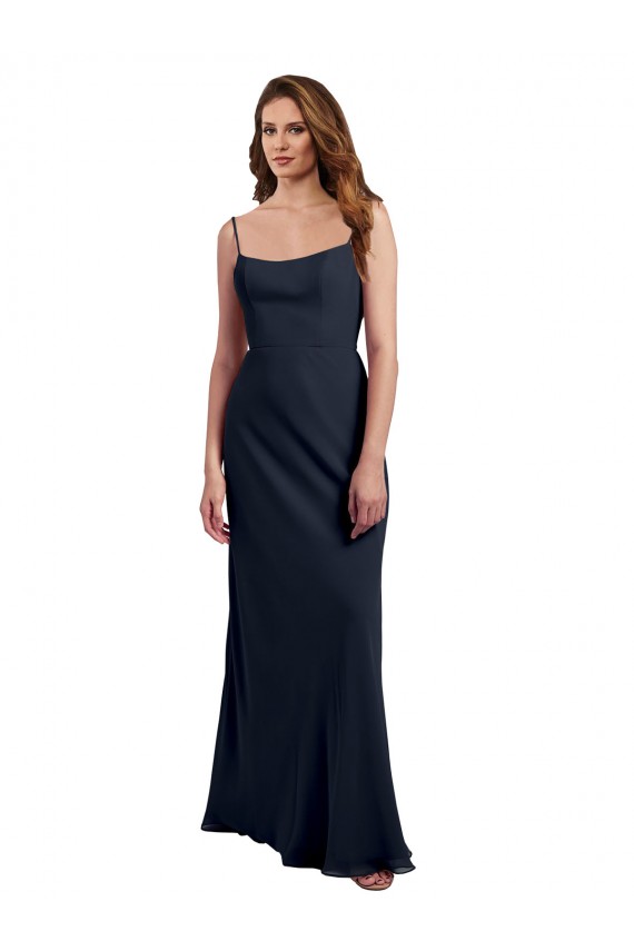 Soft Chiffon A-Line Long Sleeveless Open Back Evening Dress / Bridesmaid Dress Barrie