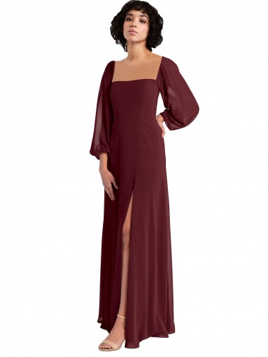 Chiffon A-Line Long Long Sleeves Bridesmaid Dress / Evening Dress Barrie