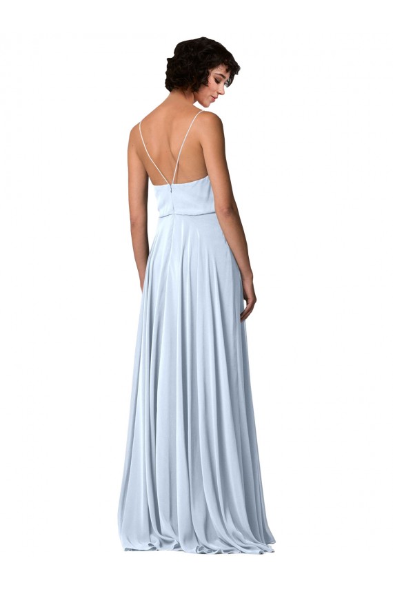 Soft Chiffon A-Line Long Sleeveless Spaghetti Straps Low Back Bridesmaid Dresses Barrie