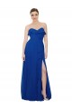 Soft Chiffon A-Line Long Sleeveless Royal Blue Bridesmaid Gowns Barrie