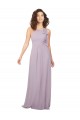 Chiffon A-Line Long Sleeveless Pink Glow Keyhole Back Bridesmaid Dress / Evening Dress Barrie
