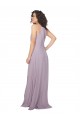 Chiffon A-Line Long Sleeveless Pink Glow Keyhole Back Bridesmaid Dress / Evening Dress Barrie