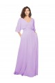 Lxue Chiffon A-Line Long Half Sleeves Low Back Bridesmaid Dress Barrie