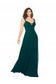 Soft Chiffon A-Line Long Sleeveless Hunter Low Back Bridesmaid Gowns Barrie