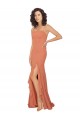 Soft Chiffon A-Line Long Sleeveless V-Back Ruffled Skirt Slit Bridesmaid Dresses Barrie