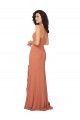 Soft Chiffon A-Line Long Sleeveless V-Back Ruffled Skirt Slit Bridesmaid Dresses Barrie