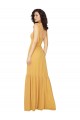 Soft Chiffon A-Line Long Sleeveless Saffron Bridesmaid Dress Barrie