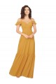 Soft Chiffon A-Line Long Cold Shoulder Keyhole Back Bridesmaid Dress Barrie