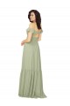 Soft Chiffon A-Line Long Cold Shoulder Keyhole Back Bridesmaid Dress Barrie