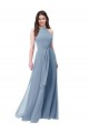 Chiffon A-Line Long Sleeveless Bridesmaid Formal Dress Barrie