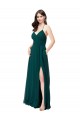 Chiffon A-Line Long Sleeveless Criss Cross Back Wedding Party Dress Barrie